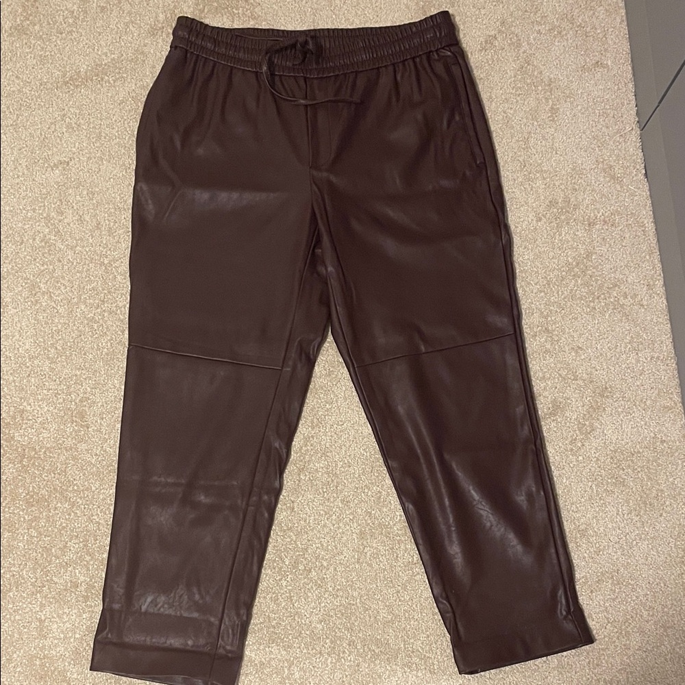 Women’s Brown jogging Leather Pants